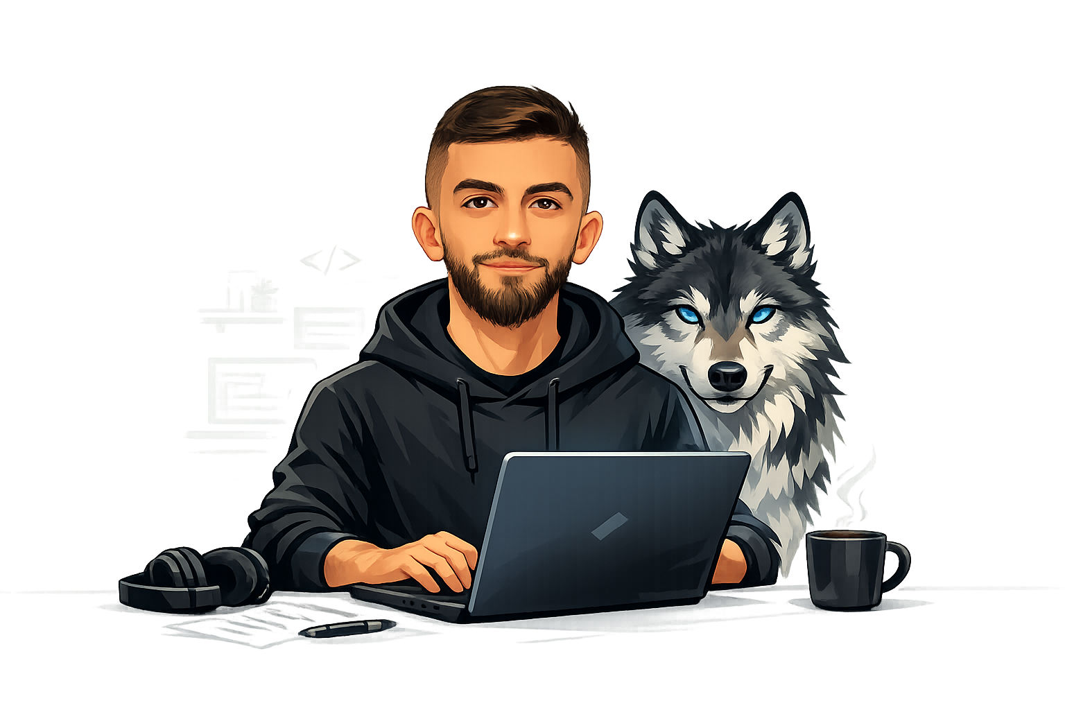 Viliyan Ivanov illustrated with a wolf